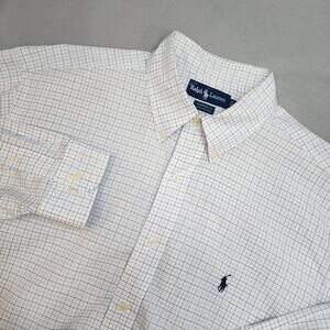 Ralph Lauren Yarmouth Black and Blue Grid Check Men's Size 17 32/33